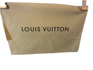 Louis Vuitton Bolso Antipolvo Sobre Solapa Estilo 12" x 7” Auténtico 100% Algodón Beige - Imagen 1 de 3