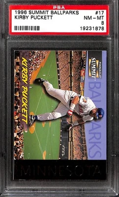 1996 Summit Ballparks #17 KIRBY PUCKETT PSA 8 NM-MT 19231878  - Image 1 of 3
