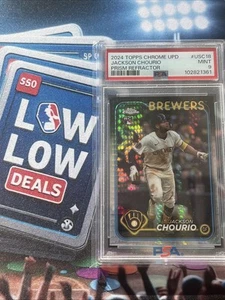 Jackson Chourio 2024 Topps Chrome Update Prism Refractor #USC18 Rookie PSA 9 - Picture 1 of 9