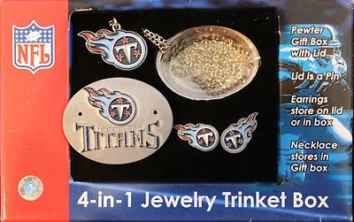 Nueva caja de baratija de regalo con collar y pendientes Tennessee Titans Foto 1 de 4