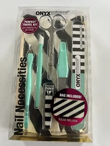 ONYX Profesional Mujer Manicura Cuidado Uñas Herramientas Kit de 7 Piezas con Bolsa, Nuevo - Imagen 1 de 2