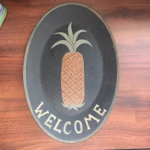 Donna White Primitive  Pineapple  Welcome Tray - Picture 1 of 2