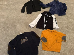 LOT OF 5 Boys Size 5 Sweaters And Sweatshirts Janie And Jack, Gap, Nike, Carters - Picture 1 of 3