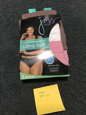 Just My Size 5 Pack Comfortblend Ultra Soft Bikinis Size 9 Multicolors. - Image 1 of 4