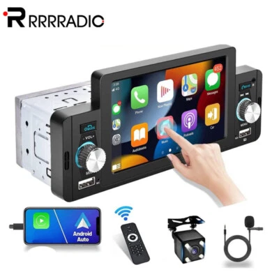 5" Autoradio Apple Carplay Android Auto Navi Touchscreen Bluetooth 1Din + Kamera - Bild 1 von 4