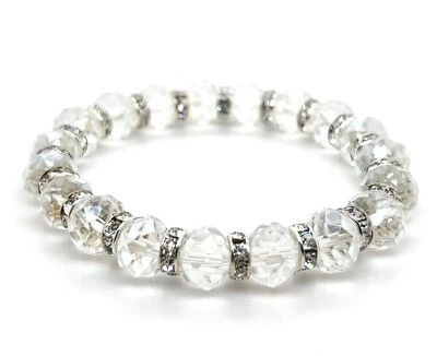 Прозрачный граненый смолы кристалл бисером эластичный браслет австрийский чешский CZ - Изображение 1 из 2