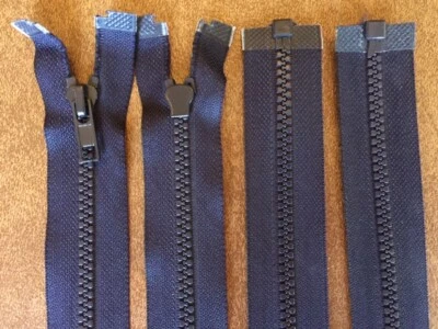 Open-End Dark Navy Blue Zipper, Molded Plastic Teeth 13" - 1 zipper - Image 1 of 3