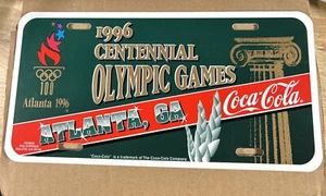 Atlanta 1996 Olympics License Plate - VINTAGE AUTHORIZED - Coca Cola Atlanta - Picture 1 of 4