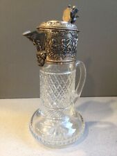 Superb Topazio Crystal Marked Sterling Silver Cherubs Claret Jug Early 20th C