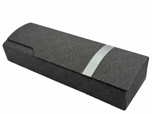 NEW Geometric Design Grey Hard Clamshell Eyeglasses Case Magnetic Closure - Picture 1 of 5