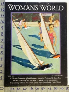 1931 SPORT BOY SAILBOAT BEACH SWIM PARK MIRIAM STORY HURFORD ART COVER [[SKU] - Picture 1 of 1