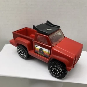 Vintage 1982 Tonka Metal 4x4 Pickup Race Truck Red Metallic 5 1/2" x 2 1/2" - Picture 1 of 9