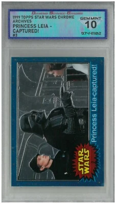 1999 Topps Star wars Chrome Archives PRINCESS LEIA CAPTURED! #3 💎 DSG 10 - Image 1 of 2