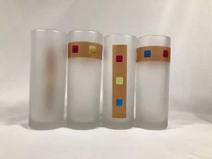 Dartington Designs MCM Color Squares 6,75 pollici vetro smerigliato Tom Collins set di 4 - Foto 1 di 13