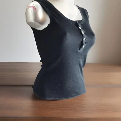 Buffalo David Bitton Cotton Blend Black Tank Top- Medium- New with Tags  - Image 1 of 4