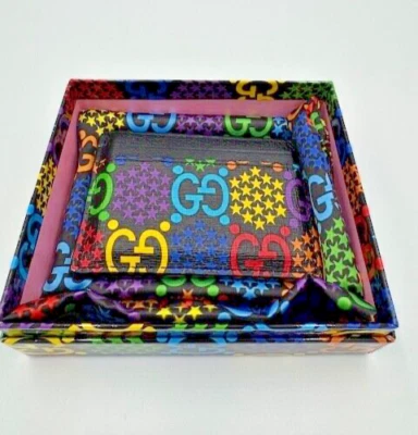 Estuche para tarjetas de cuero psicodélico Gucci GG Foto 1 de 4