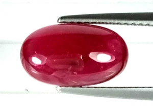 NATURAL RUBY 5.79 Cts BEAUTYFUL COLOR LUSTER OVAL CABOCHON LOOSE STONE - Picture 1 of 3