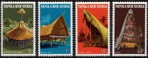 1971 Papúa Nueva Guinea Viviendas conjunto de 4 estampillas como nuevas nunca bisagras, limpias - Imagen 1 de 1