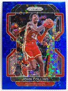2021-22 Panini Prizm John Collins Card 49 Fast Break Blue Prizm Disco /150 Hawks - Picture 1 of 2
