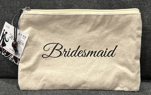 Canvas Brautjungfer Kosmetiktasche Kosmetiktasche Neu mit Etikett Hochzeit Studio His & Hers - Bild 1 von 7