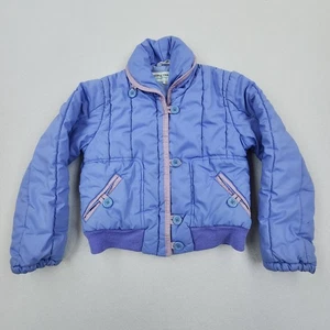 Vintage 80er Pacific Trail Jugend Mädchen 10 Pastell gefütterter Daunenmantel Schalkragen - Bild 1 von 13