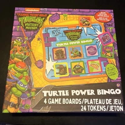 TMNT Mutant Ninja Turtles Mayhem Turtle Power Bingo Game-4 Gameboards-NEW - Image 1 of 4