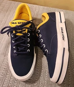 Vintage 90s Polo Sport Ralph Lauren Spell Out Canvas Shoes Sneakers 7.5M 9W - Picture 1 of 10
