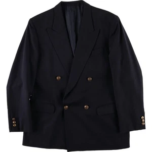 Vintage Saint John double-breasted peak lapel navy blazer men's size L - Picture 1 of 15