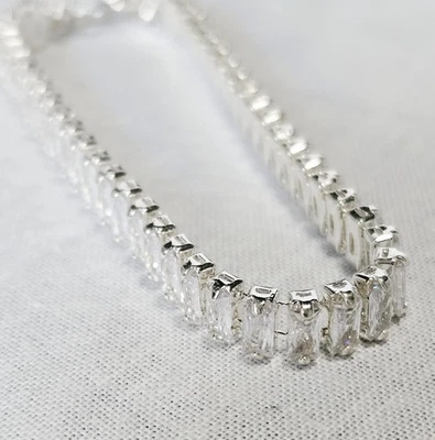 Pulsera Tenis Tono Plata Hecha con Cristales Swarovski J14-3419 Foto 1 de 4