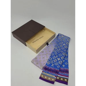 AUTH Louis Vuitton metallic purple OMBRE LV Monogram Silk Bandeau - Picture 1 of 6