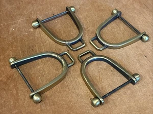 Lot of 4 Small Brass  Stirrups 2 3/4" - Picture 1 of 3