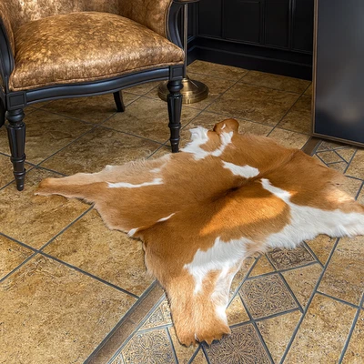 Pelo de becerro bicolor Avetco 3 oz cuero suave piel 7-8 pies cuadrados marrón camello blanco Foto 1 de 4