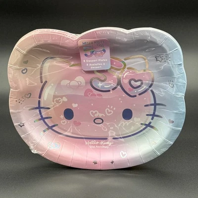 Hello Kitty 50th Anniversary Paper Dessert Plates 8 Sealed Plates StudioOh 2024 - Image 1 of 4