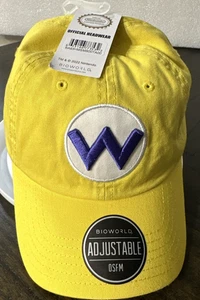 Super Mario Yellow Wario Snapback Hat Logo Nintendo Cap NEW w/ TAG - Picture 1 of 13
