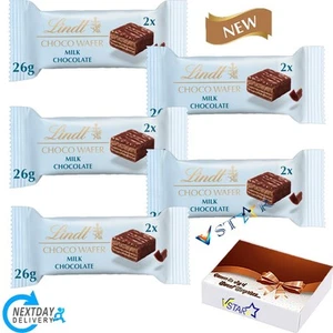 Barra de obleas Lindt chocolate con leche chocolate 26 g x paquete de 5 golosinas suizas cremosas y crujientes - Imagen 1 de 2