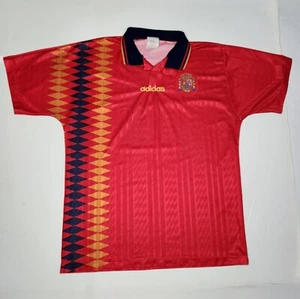 Vintage Spain ADIDAS 1994 1996 Home Jersey Caminero World Cup Soccer Football - Picture 1 of 13