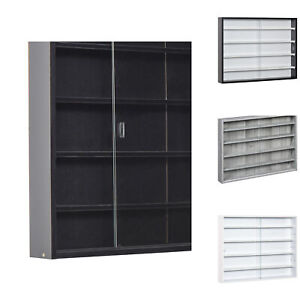 5-Tier Level Display Cabinet Case W/ 2 Glass Doors Adjustable Shelves
