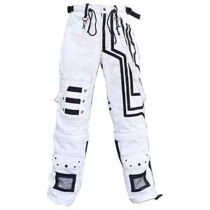 Herren Weiß & Schwarz Gothic Cargo Tripp Prs Hose Cyber Punk Baggy Pant - Bild 1 von 3