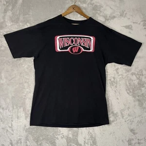 Vintage 90s Wisconsin Badgers Jersey T-Shirt Mens Size XL Black - Picture 1 of 15
