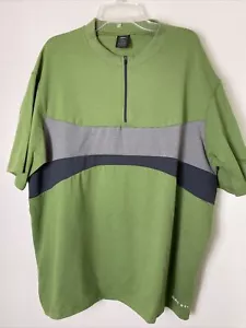 Camicia pullover REI verde 1/4 cerniera ciclismo maniche corte con tasca uomo taglia L - Foto 1 di 15