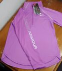 New With Tags Youth Girl Size Yxl 1/4 Zip Pullover Under Armour Purple Fitted