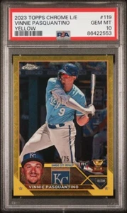 2023 Topps Chrome Logofractor #119 Vinnie Pasquantino Yellow /75 PSA 10 Gem Mint - Picture 1 of 2