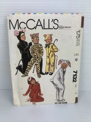 Vintage McCalls Sewing Pattern 7132 Animal Costume All In One Onesey Age 8 - Image 1 of 4