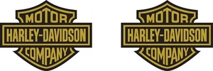 Fits Harley Davidson Fuel Tank Motorcycle Decals Gold Shield Logo Set of 2 - Picture 1 of 1