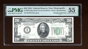 DBR 1934 $20 FRN DGS Minneapolis Fr. 2054-Idgs PMG 55 Serial I07307135A - Picture 1 of 2