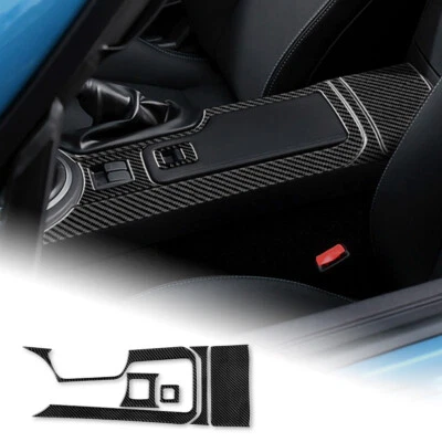 For Mazda MX-5 2009-2015 Center Console Armrest Box Sticker Carbon Fiber BLACK - Image 1 of 4