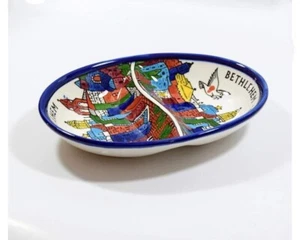 Palestinian Ceramic Serving Dish Decorated Bethlehem Tray Candy Made In Hebron - Picture 1 of 1
