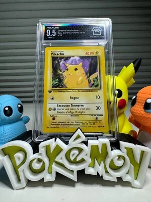 1ST EDITION BASE SET FRENCH POKEMON PIKACHU YELLOW CHEEKS CARD #58/102 Grade 9.5 - Image 1 of 2