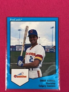 1989 ProCards OMAR VIZQUEL Minor League RC #537, Calgary Cannons NM-Mint - Picture 1 of 2