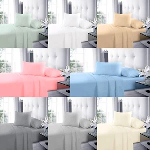 Lussuoso lenzuolo piatto in microfibra ultra morbido morbido morbido facile lenzuola piatte - Foto 1 di 9